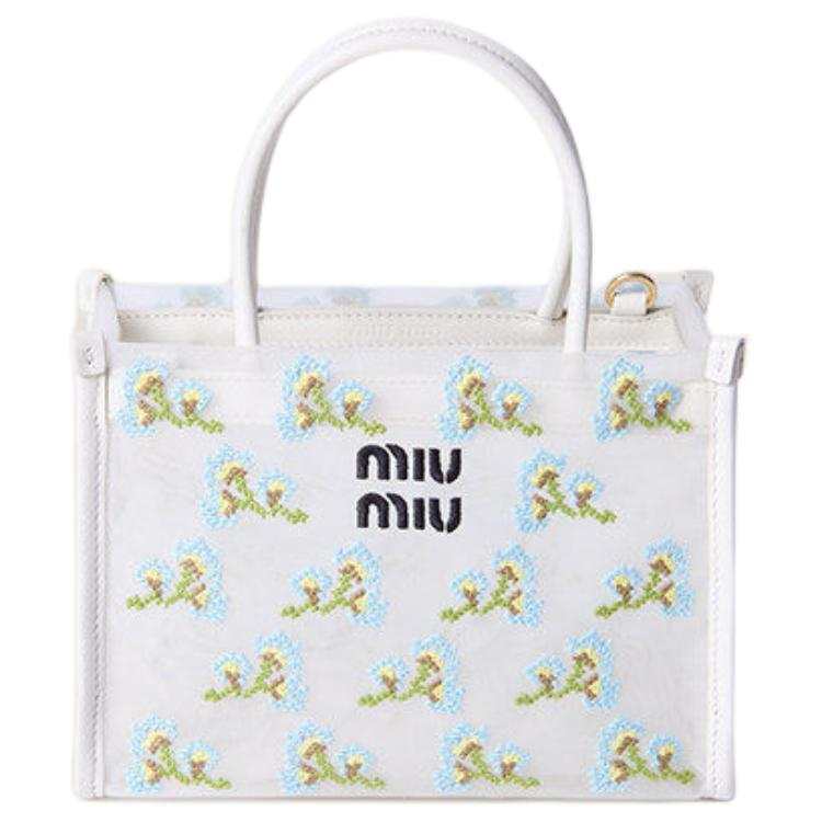 MIU MIU Gold Hardware Accessories Crossbody Handbag Mini Women's White
