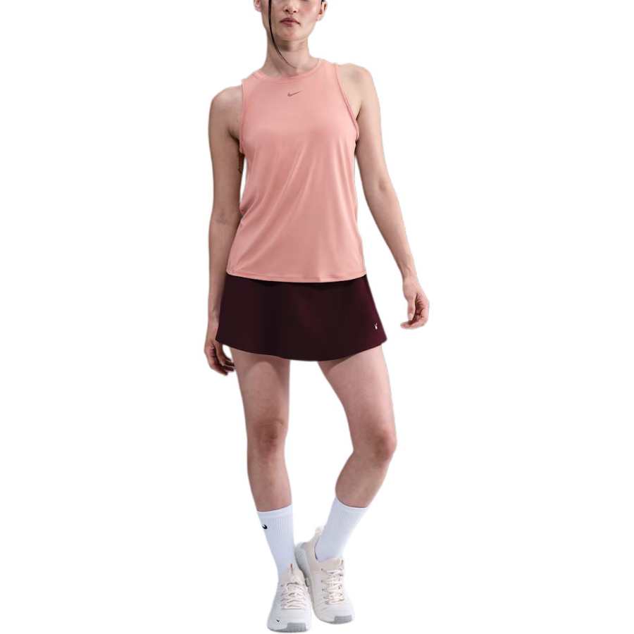 Nike Nike Dri Fit Tank Tops Women's Rusty Pink/White Crew Neck Moderate Racerback