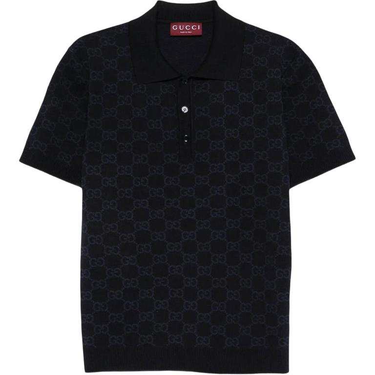 Gucci Gg Supreme Cotton Silk Polo Shirt
