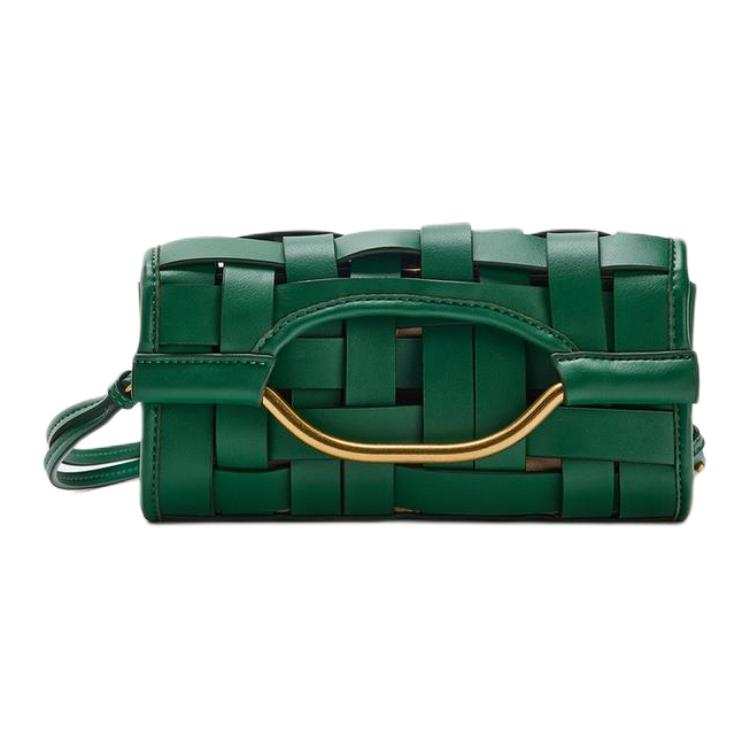 ZARA Pu Shoulder Bag Women's Green