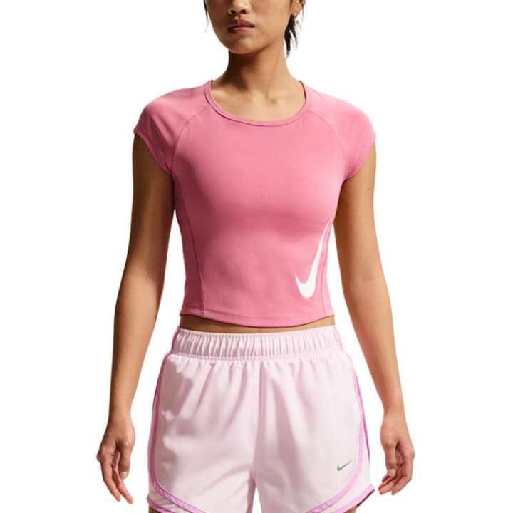Nike Nike TEMPO T Shirts Women's Pink Crew Neck Moderate