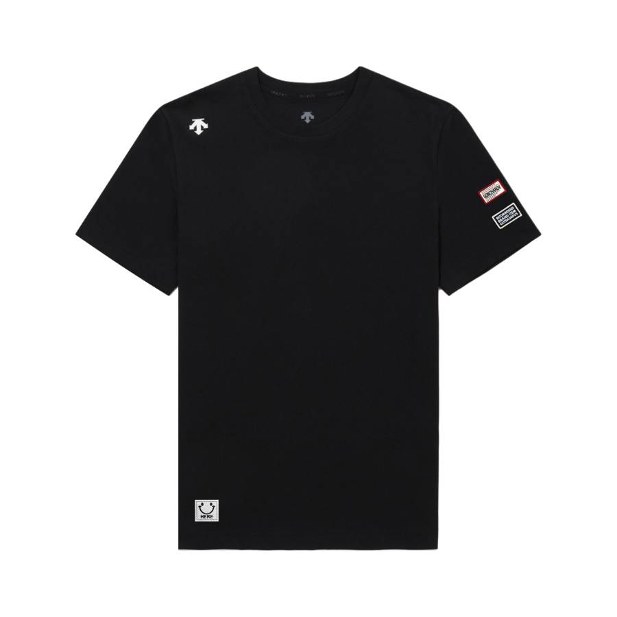 DESCENTE TOUGH T Shirts Unisex Black Crew Neck