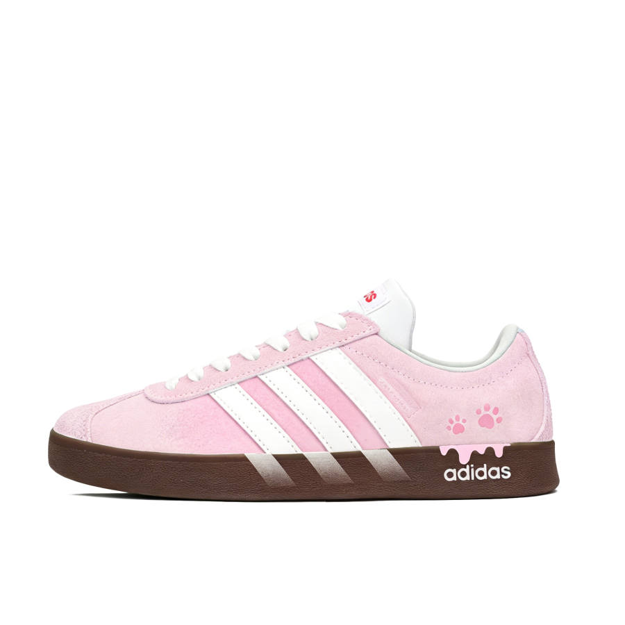 Adidas Adidas VL COURT 2.0 Peach Mist Brown Slip Resistant Abrasion Resistant Low top Skateboard Shoes Unisex Pink