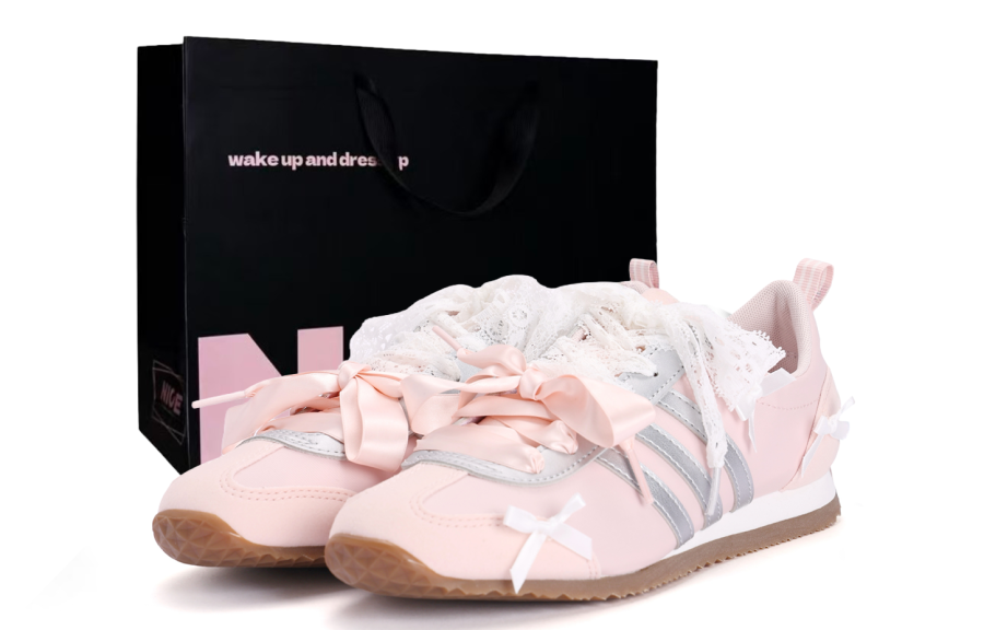 Adidas Adidas VS JOG 2.0 Coverage Slip Resistant Abrasion Resistant Low top German Army Trainers Unisex Pink
