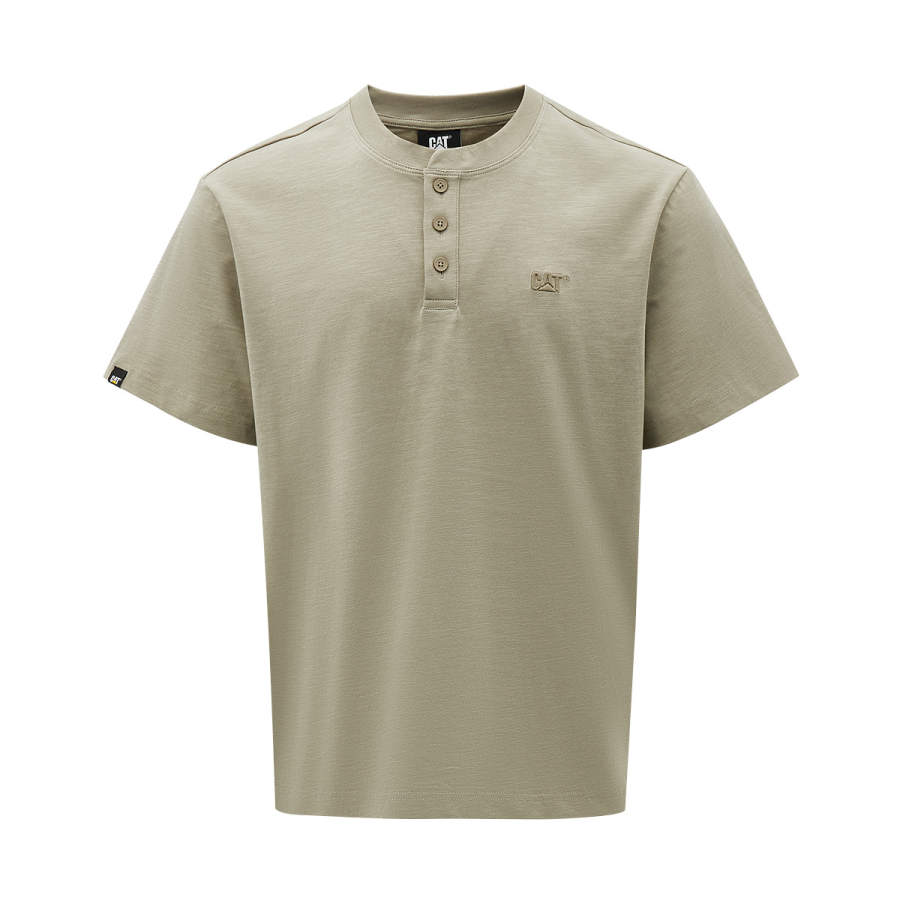 CAT CAT T Shirts Men's Henry Collar Thin