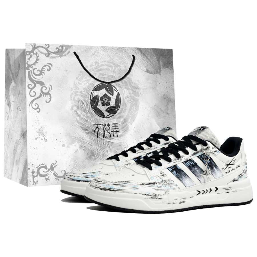 Adidas Adidas LITE BALLER Vanity, Ink Star Tide, Shopping Bag Balance Breathable Low top Skateboard Shoes Unisex Black White