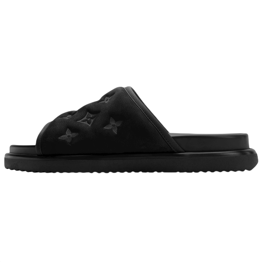 LOUIS VUITTON Miami Slide Slippers Men's Black