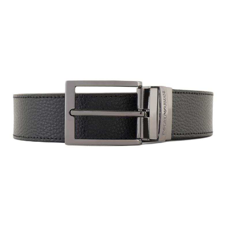 EMPORIO ARMANI Reversible Logo Engraved Buckle Belt