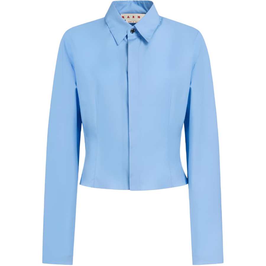 MARNI MARNI Long Sleeve Cropped Shirt 'Iris Blue'