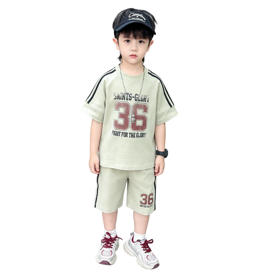 Lanza Kids Casual Sportswear Crew Neck Thin Stretch