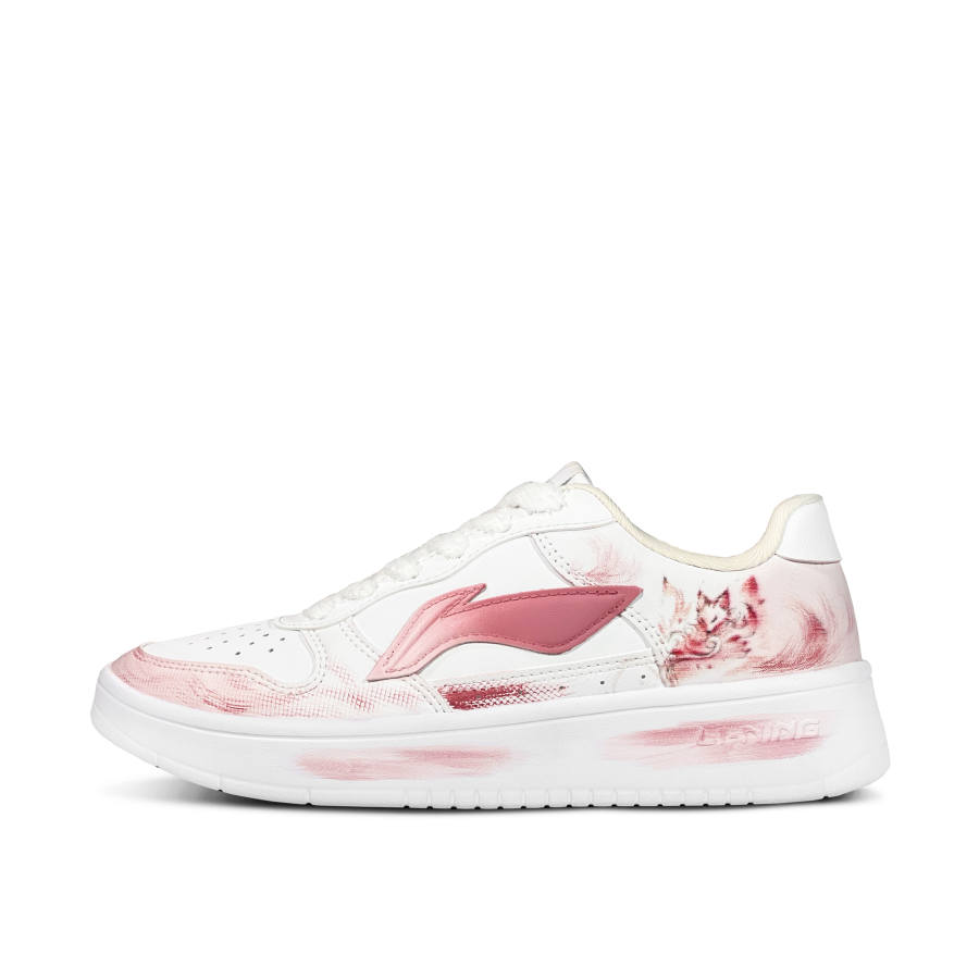 Li-Ning Li Ning Floating Boat Abrasion Resistant Lightweight Low top Skateboard Shoes Women's Pink White