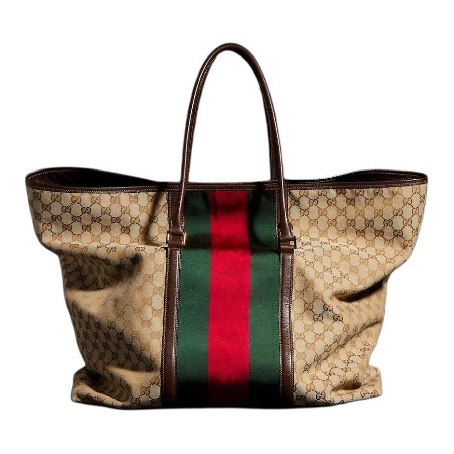 GUCCI GUCCI Web Snap Closure Canvas Shoulder Bag Men's Sand