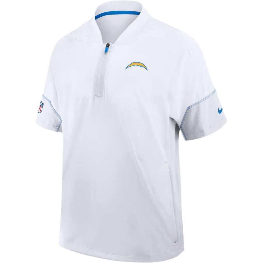 Nike Nike Los Angeles Chargers Sideline Coach Men's Nike Nfl 1/2-Zip Short-Sleeve Hooded Jacket