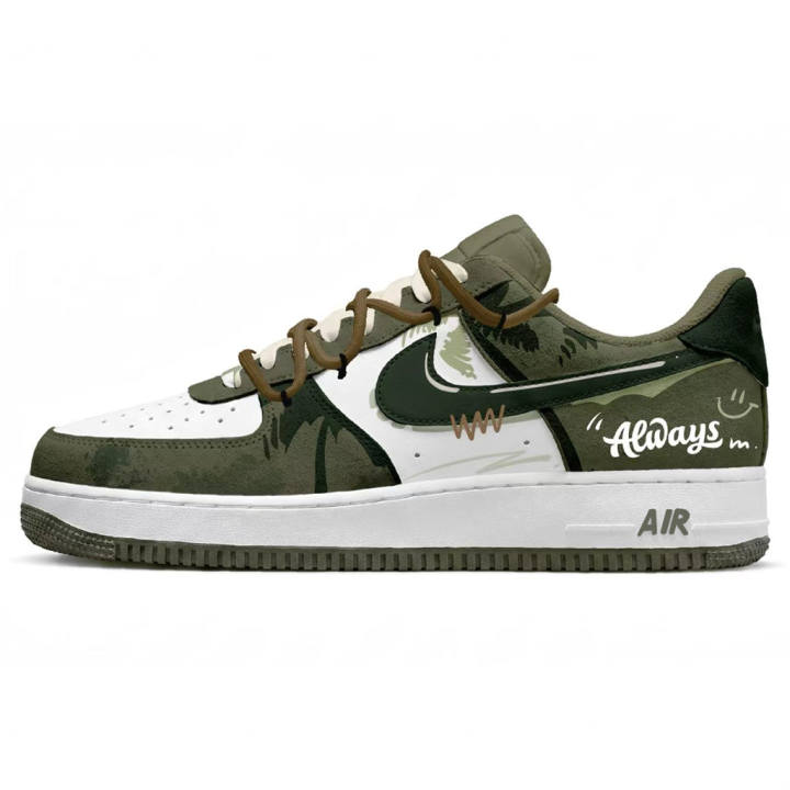Nike Nike Air Force 1 Forest Journal Synthetic Leather Slip Resistant Cushioning Abrasion Resistant Low top Skateboard Shoes