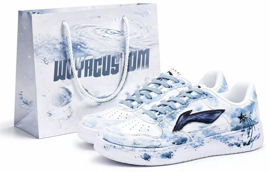 Li-Ning Li Ning Floating Boat Cushioning Abrasion Resistant Low top Skateboard Shoes Men's Blue White