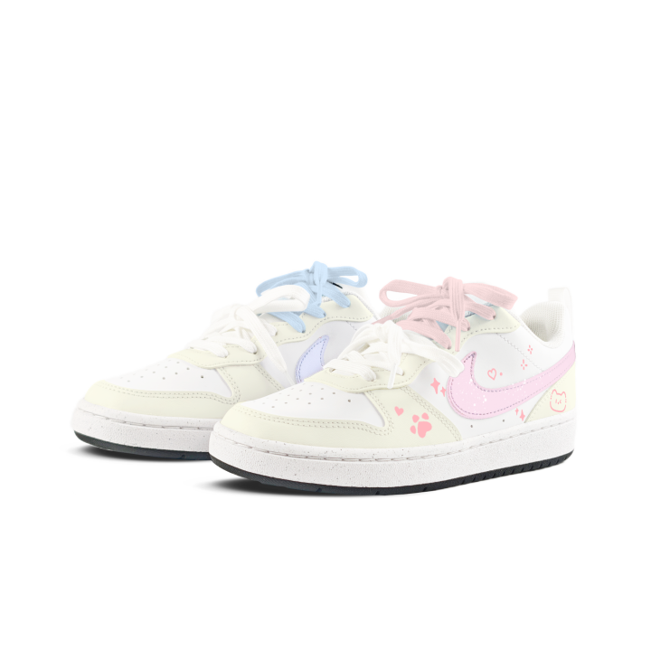 Nike Nike Court Borough Pink Blue Kitten Kids' Skateboarding Shoes Teenagers