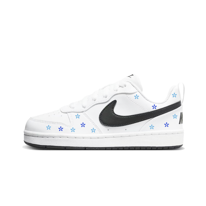 Nike Nike Court Borough Blue Mango Cushioning Abrasion Resistant Support Low top Kids' Skateboarding Shoes Blue White