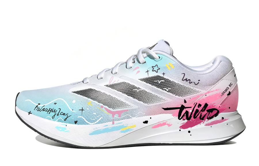 Adidas Adidas Duramo RC Cushioning Slip Resistant Abrasion Resistant Running Shoes Unisex Blue Pink