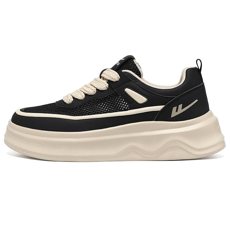 WARRIOR Skateboard Shoes Men's Low Top White Dark Blue, Black Brown, White