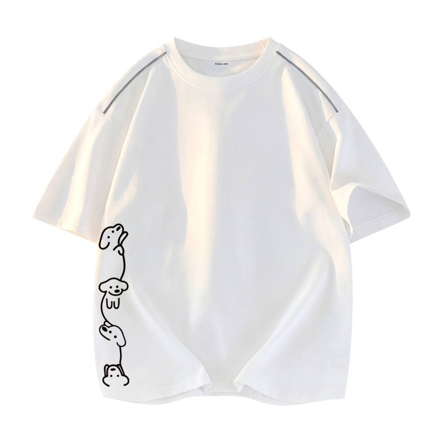 Tonlion T Shirts Unisex Crew Neck Moderate Straight Fit