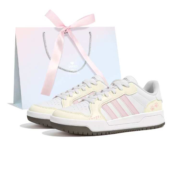 Adidas Adidas ENTRAP Zhuazhu Milk Puff Synthetic Leather, Split Cow Leather Coverage Slip Resistant Abrasion Resistant Low top