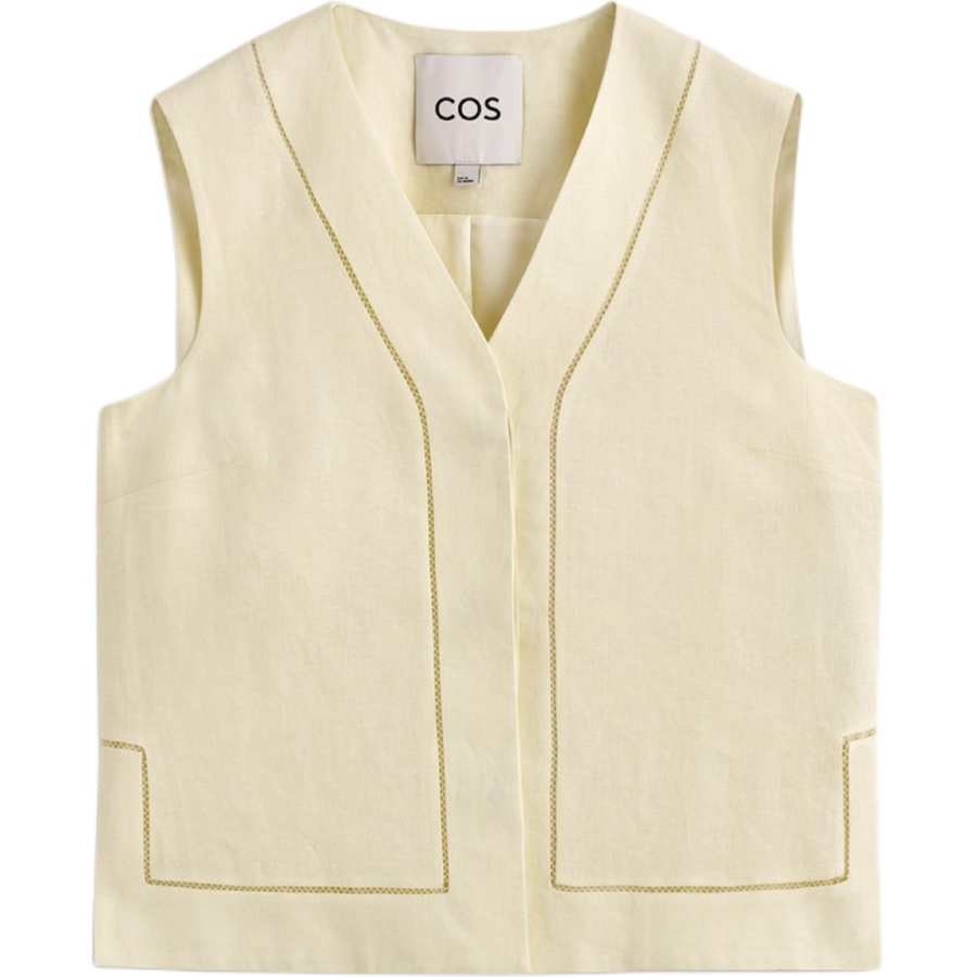 COS Vests Women's Yellow V Neck Moderate