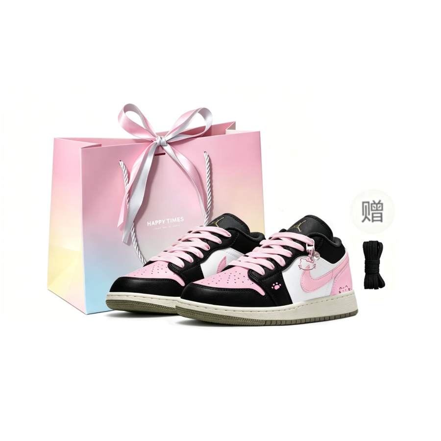 Jordan Jordan Air Jordan 1 Pink Leather Slip Resistant Cushioning Abrasion Resistant Support Low top