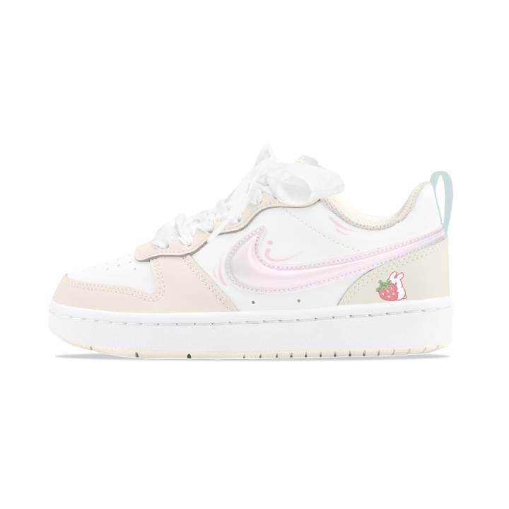 Nike Nike Court Borough Summer Cooling Synthetic Leather Slip Resistant Abrasion Resistant Low top Kids' Skateboarding Shoes
