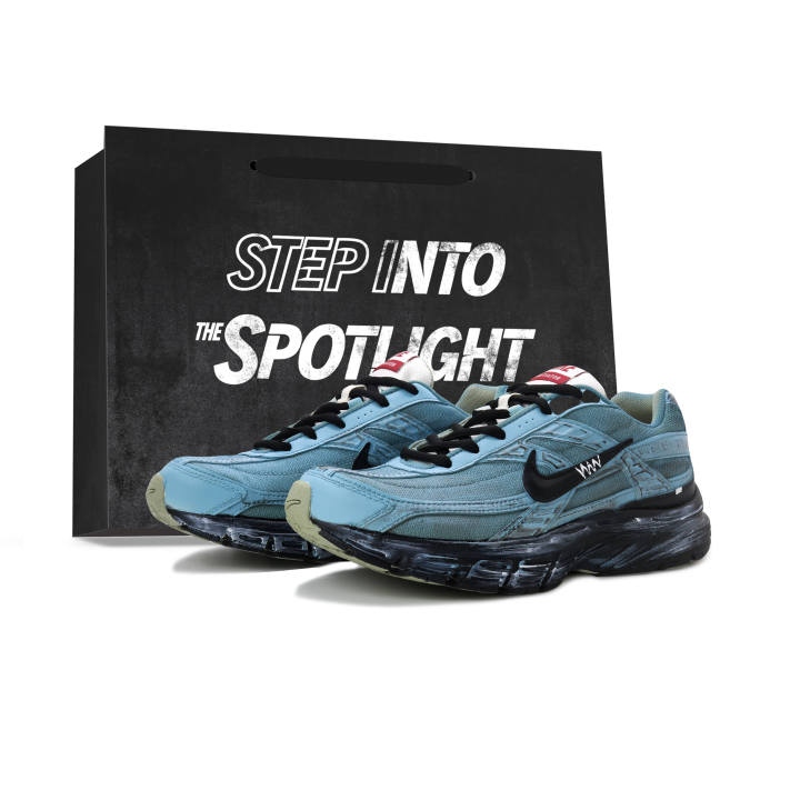 Nike Nike Initiator Fabric Cushioning Abrasion Resistant Height Increasing Low Top Running Shoes Men's Blue Black