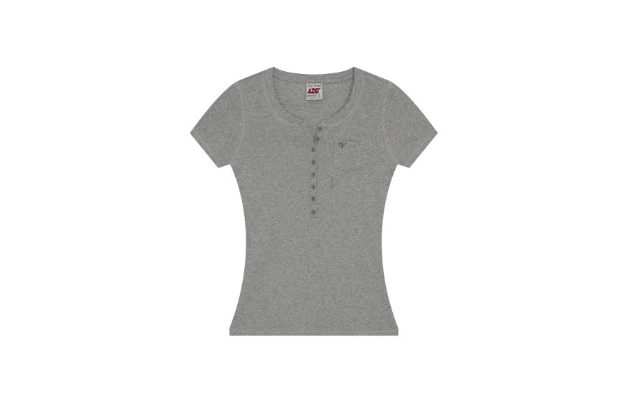 F426 T Shirts Women's Henry Collar Moderate Other