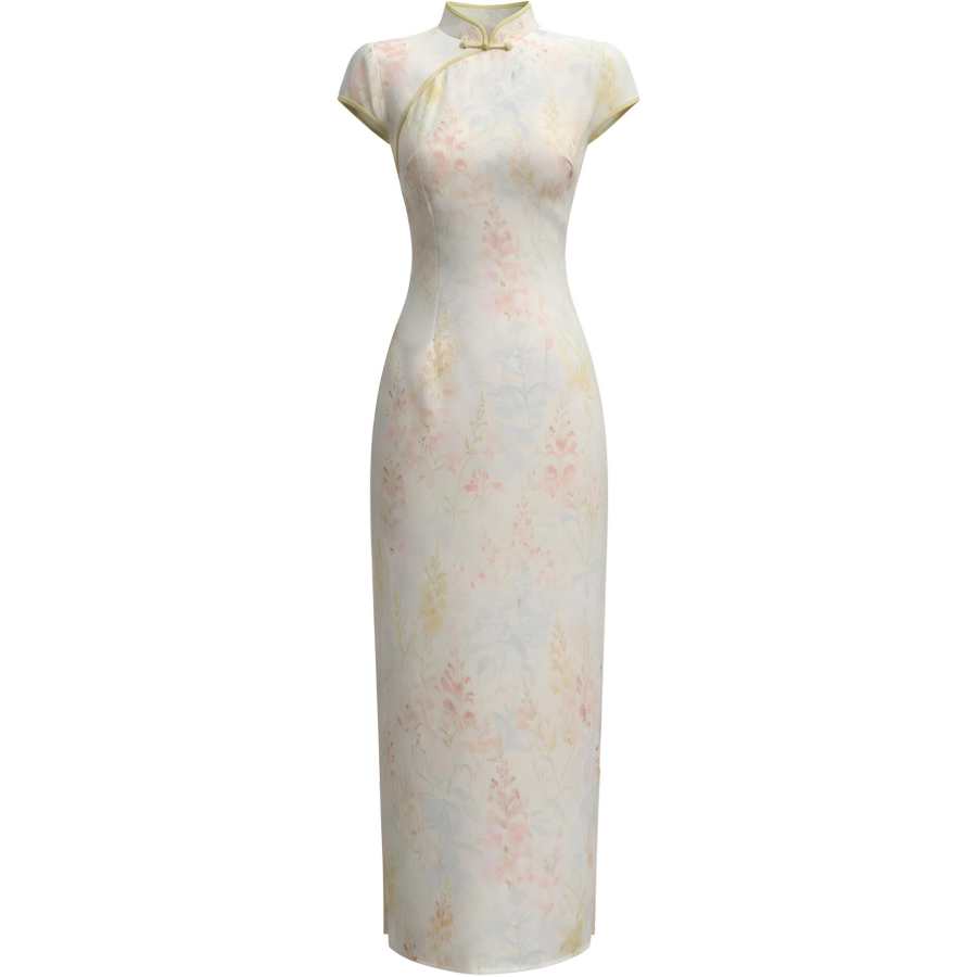 CHARM GLOW Cheongsams Women's Multicolor Cheongsam Collar Long Qipao