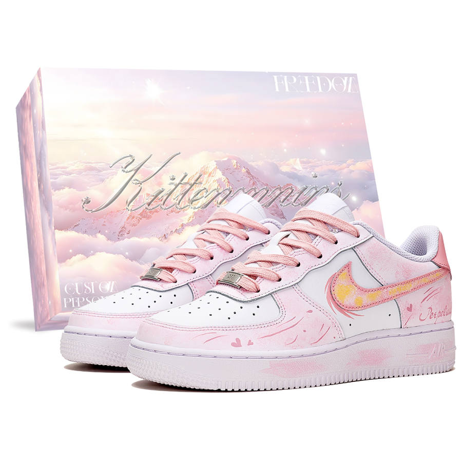 Nike Nike Air Force 1 Low top Kids' Skateboarding Shoes Pink White Teenagers