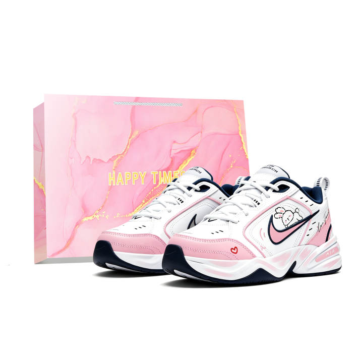 Nike Nike Air Monarch 4 Cinnamon Rabbit 7L Slip Resistant Abrasion Resistant Low top Chunky Sneakers Women's White Pink