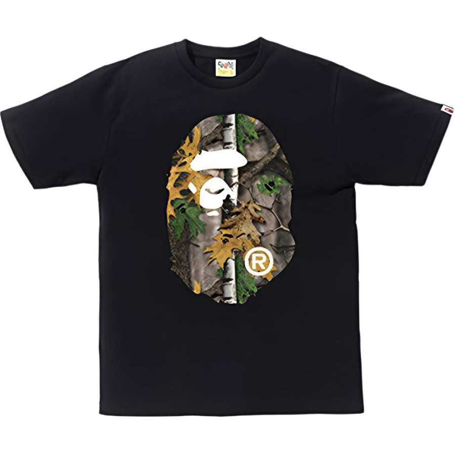 A BATHING APE Bape Forest Camo Big Ape Head Tee