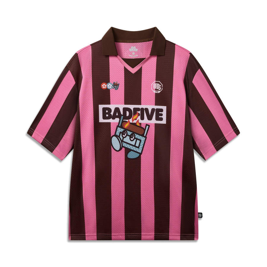 Li-Ning Li Ning x BADFIVE T Shirt Men's Energy Pink Stripes