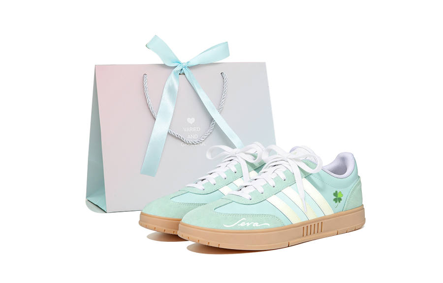 Adidas Adidas Gradas Lime Mint, Shopping Bag Leather Abrasion Resistant Breathable Low top Skateboard Shoes Unisex Green White