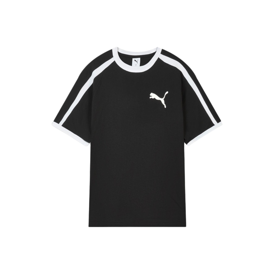 PUMA T7 T Shirts Men's Black 01 Crew Neck Moderate