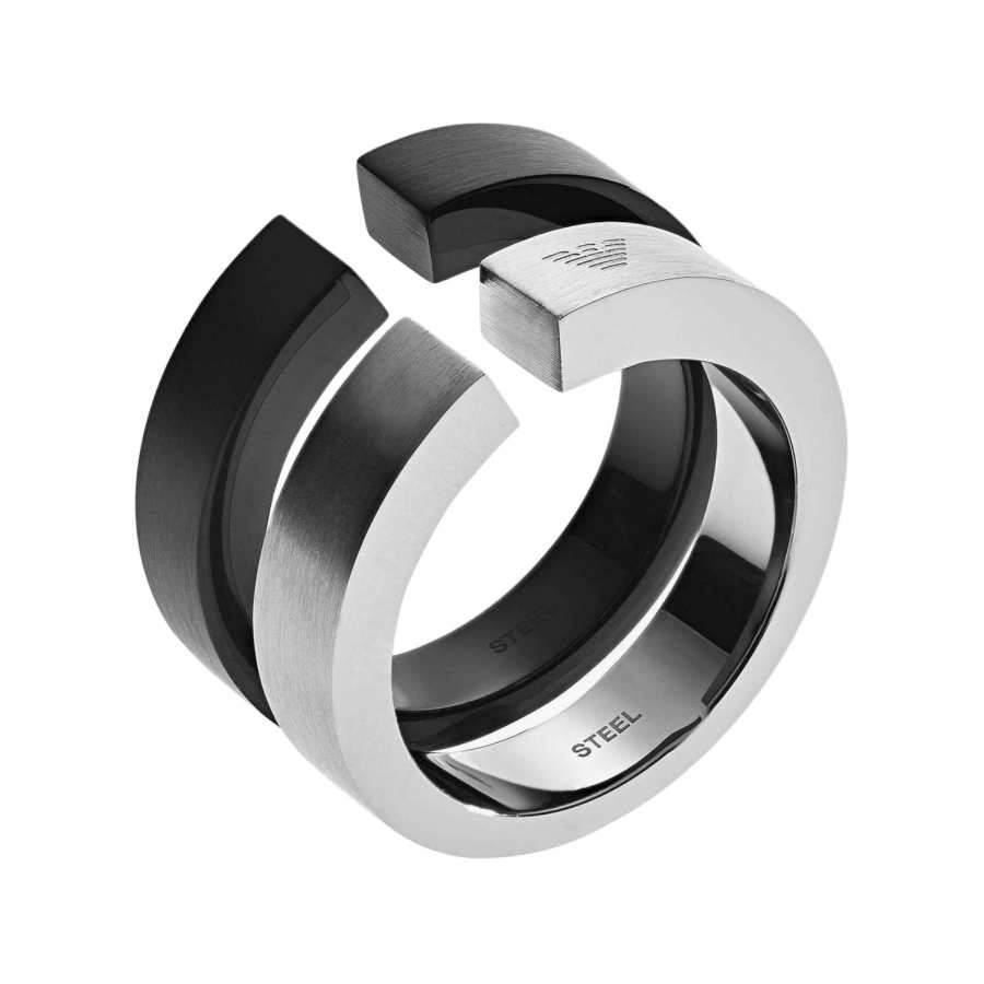 EMPORIO ARMANI Stainless Steel Rings Men's Silver