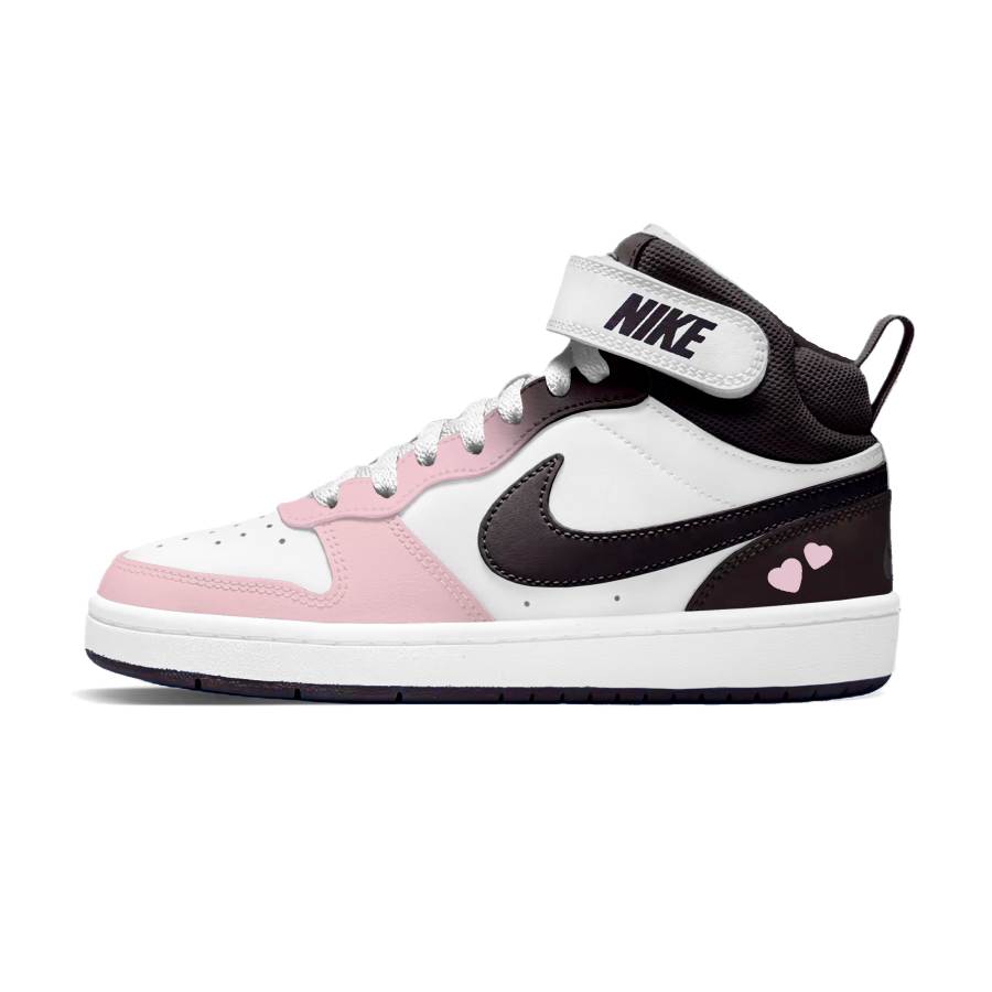 Nike Nike Court Borough 2 Sweetheart Love Leather Mid top Skateboard Shoes Unisex Pink