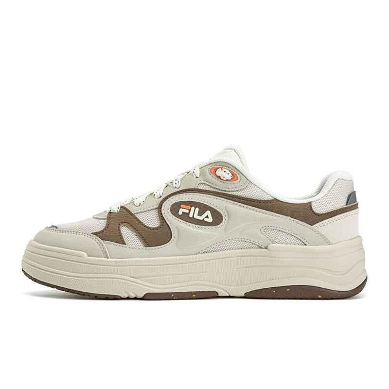 FILA VIBE Abrasion Resistant Lightweight Breathable Low top Skateboard Shoes Men's Swan Yellow/Wheat Brown