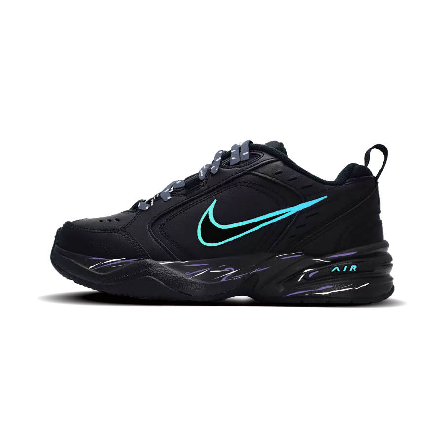 Nike Nike Air Monarch 4 Turquoise Synthetic Leather Slip Resistant Low top Chunky Sneakers Unisex Black