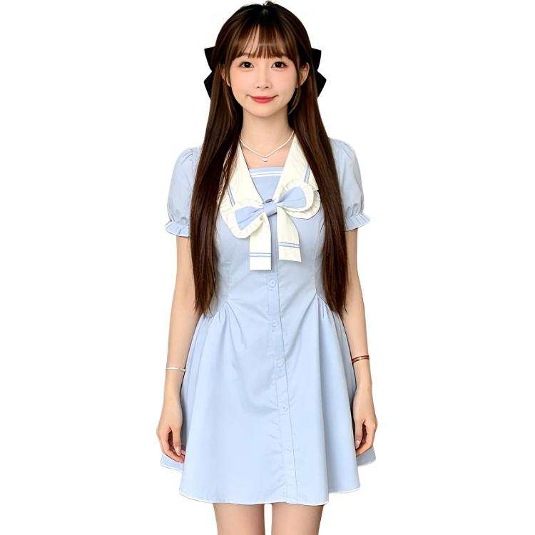 SIXUSICHOU Short Sleeved Dress Women's