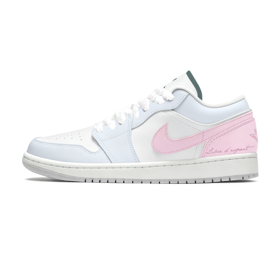 Jordan Jordan Air Jordan 1 Low SE Leather Low top Children's Basketball Shoes Pink White Unisex