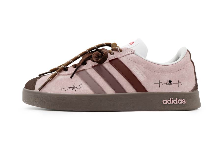 Adidas Adidas VL COURT 2.0 Heart Signal Synthetic Leather, Split Cow Leather Cushioning Abrasion Resistant Low top