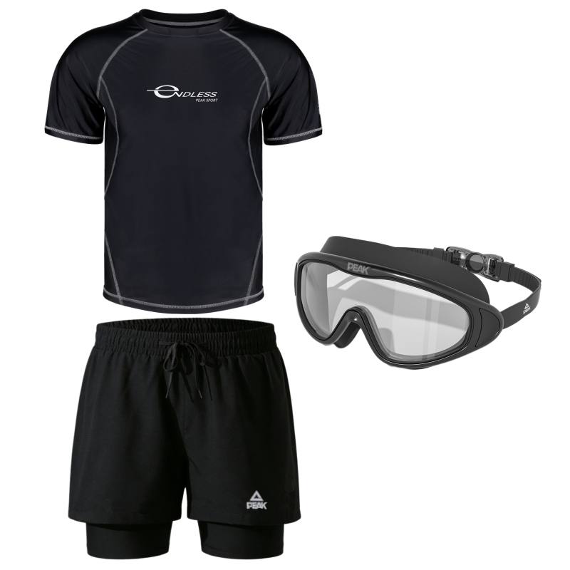 PEAK x SHUILULIANGYONG Swimming Equipment Sets Men's Three Piece Set Black