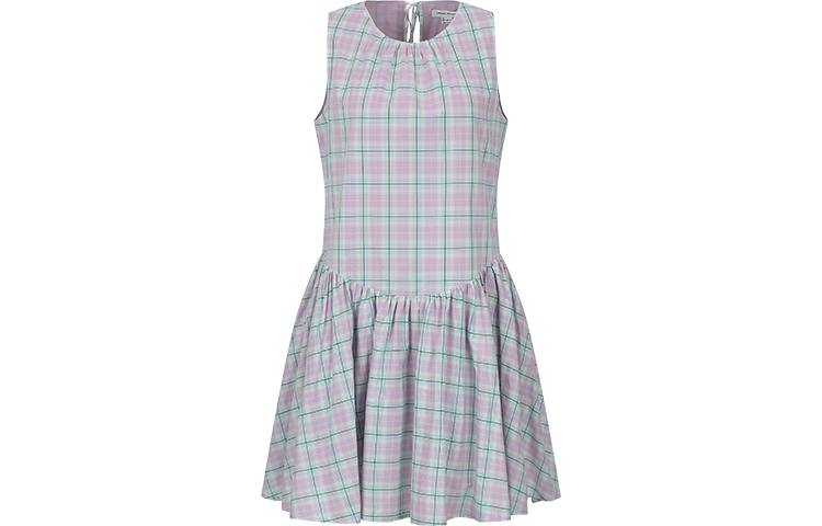 URBAN REVIVO Sleeveless Dress Women's Light Purple Plaid