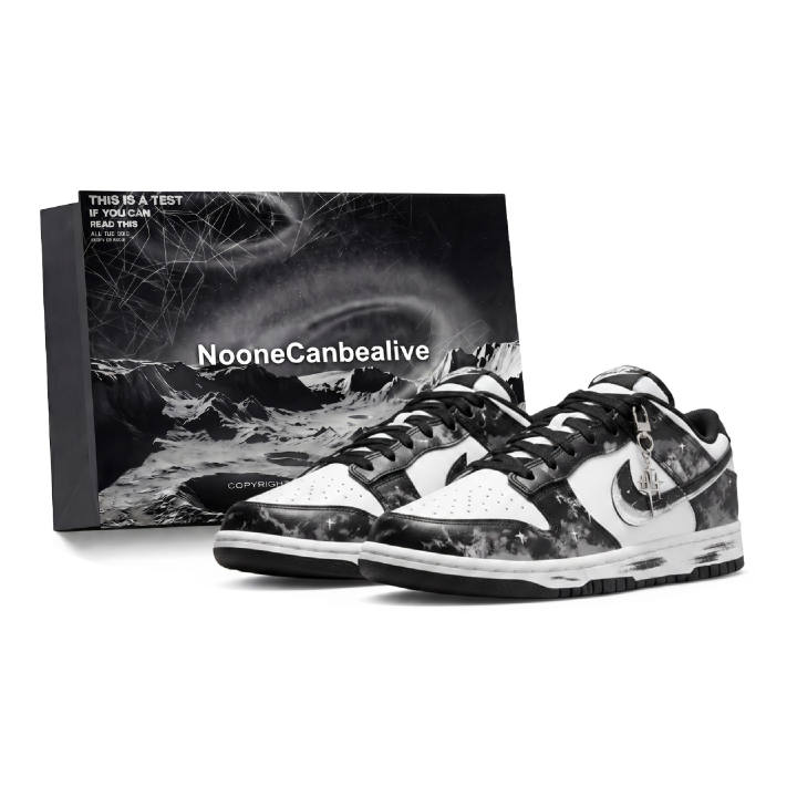 Nike Nike Dunk Universe Exploration, Vintage Triple Black Cow Leather Abrasion Resistant Slip Resistant Low top