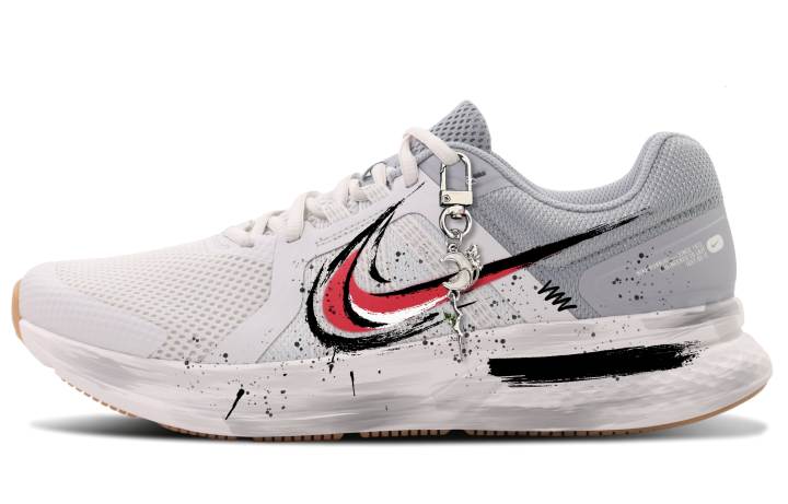 Nike Nike Run Swift 2 Textile, Synthetic Leather Breathable Support Lightweight Low top Running Shoes Men's White Gray