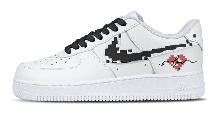 Nike Nike Air Force 1 Leather Coverage Abrasion Resistant Low top Skateboard Shoes Unisex White