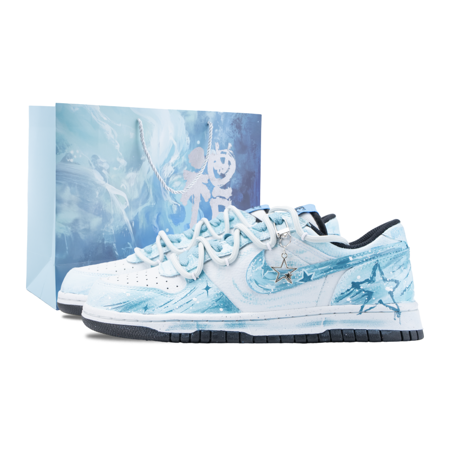 Nike Nike Big Cloud Island Star Slip Resistant Abrasion Resistant Low top Skateboard Shoes Unisex Blue White